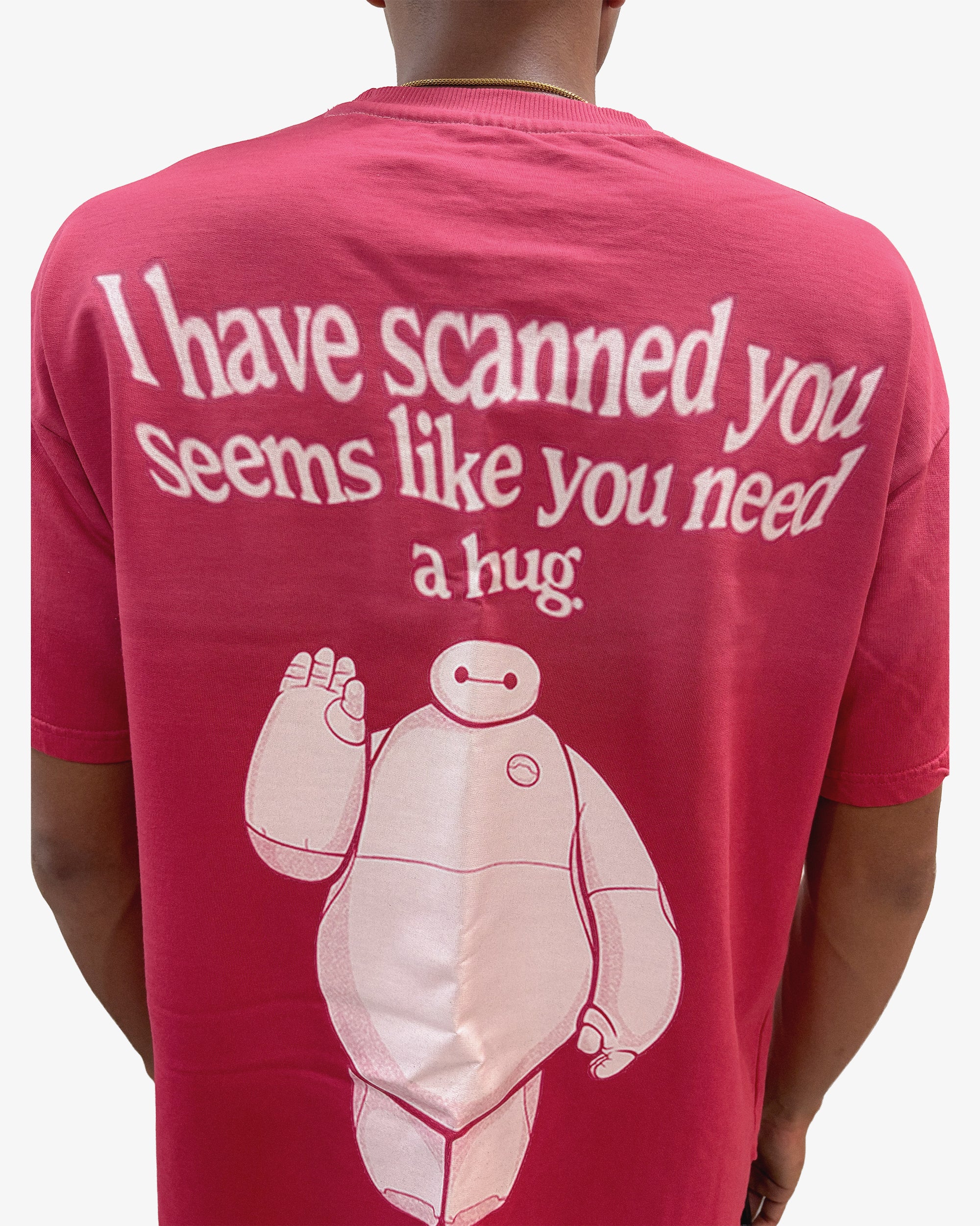 Baymax- pink sunfade ombre wash Tshirt