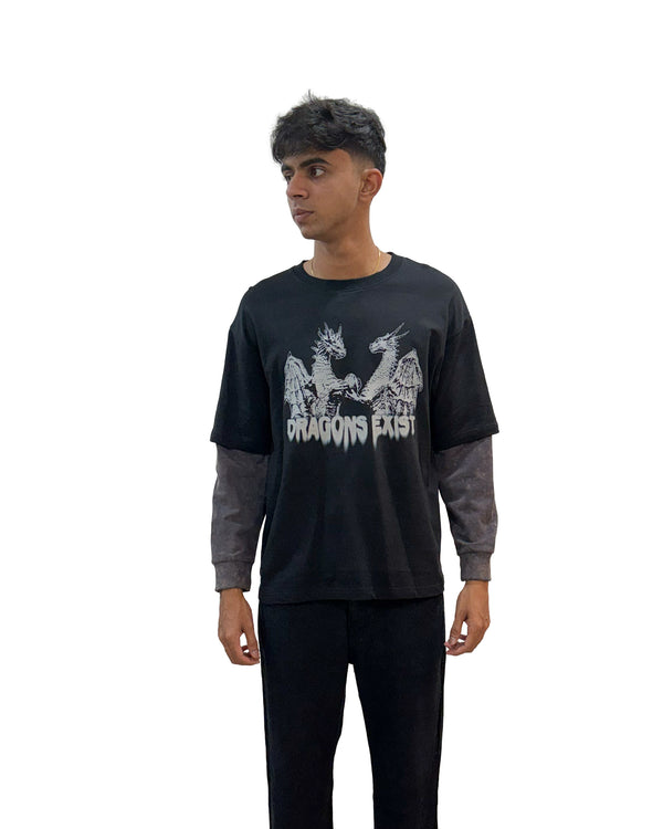 Dragon Trainer- Oversized Attached sleeve T-shirt