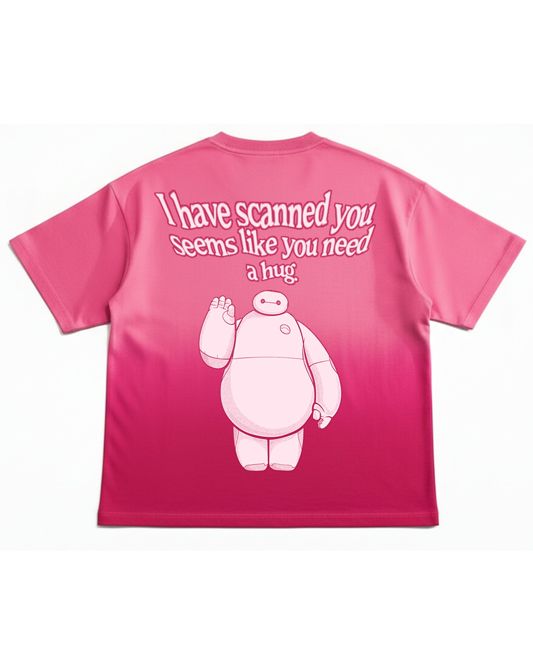 Pink Sunfade Ombré Wash Boxy Fit T-shirt Back Design