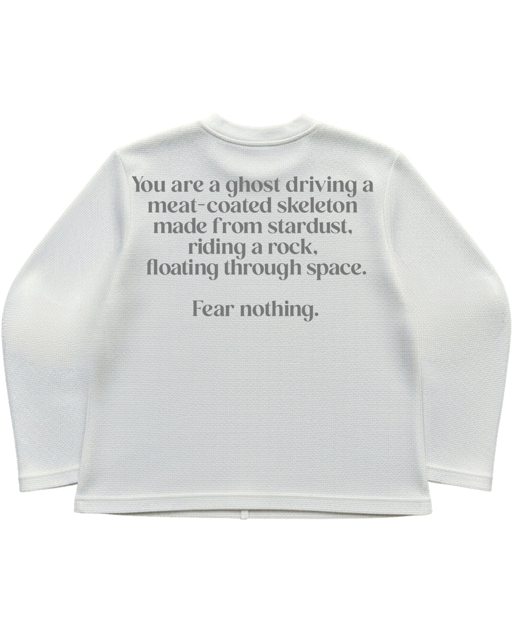 Off-white waffle knit oversized full-sleeve Back Design