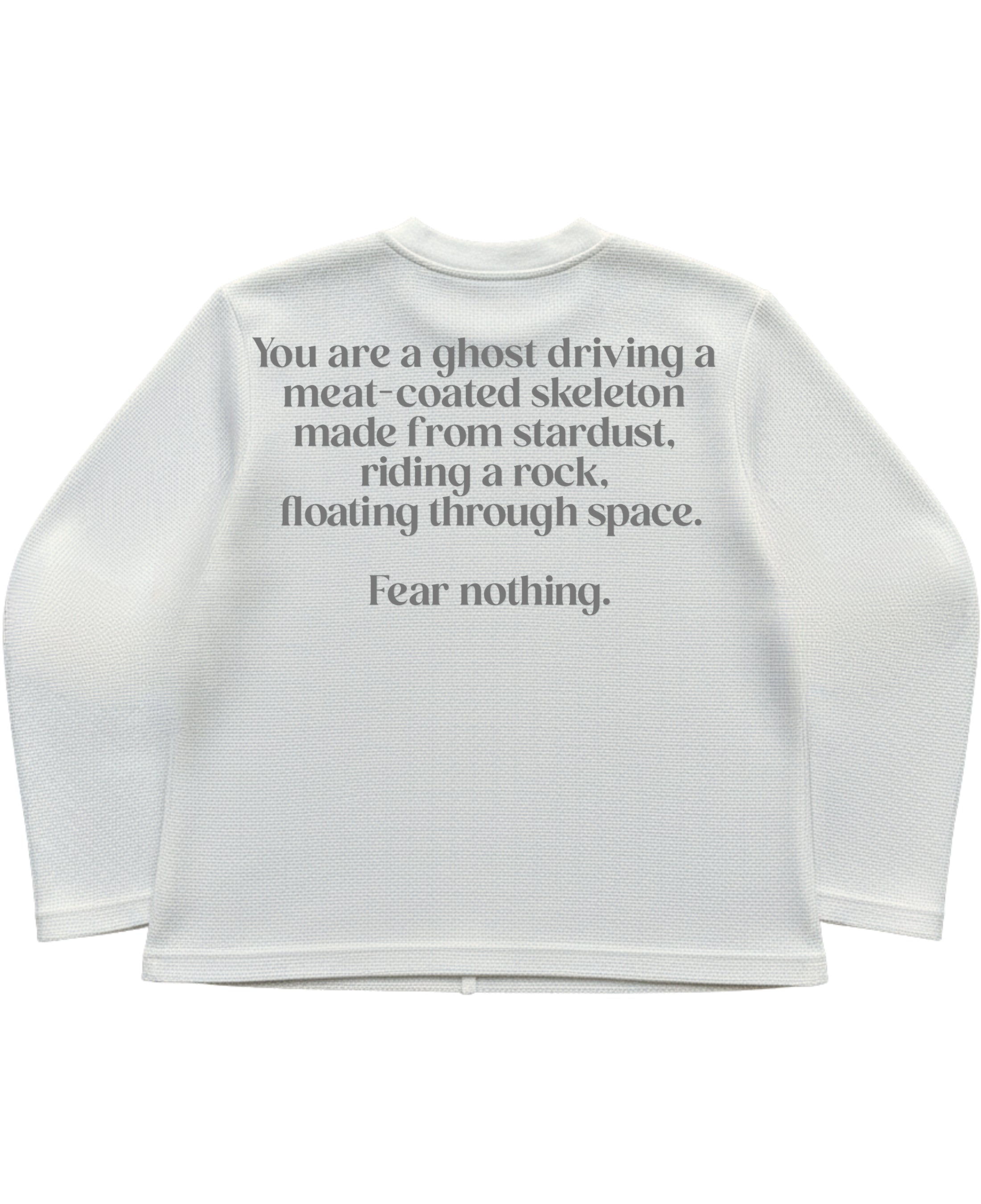 Off-white waffle knit oversized full-sleeve Back Design