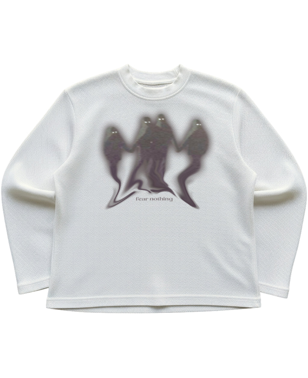 Off-white waffle knit oversized full-sleeve Front Design