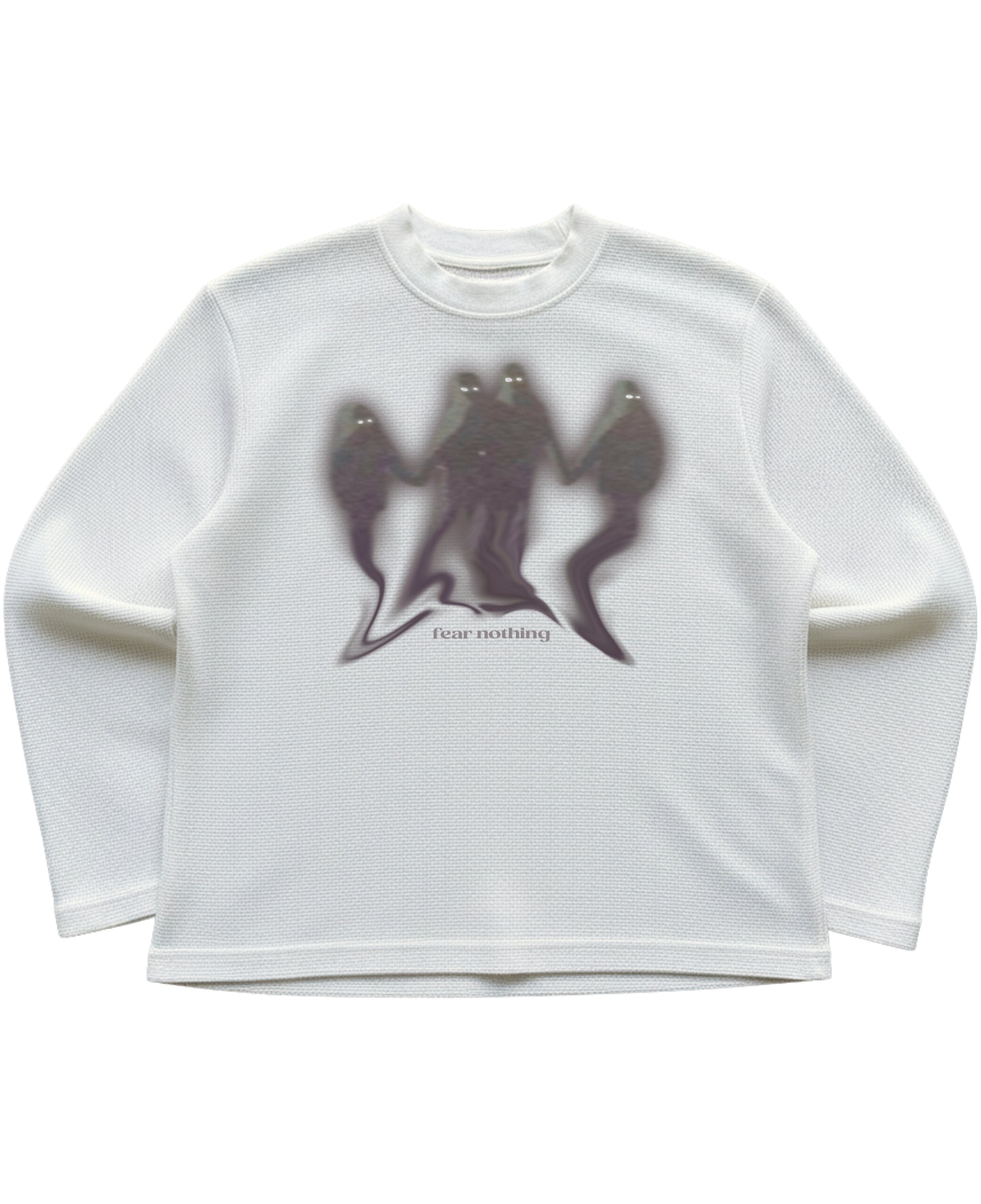 Off-white waffle knit oversized full-sleeve Front Design