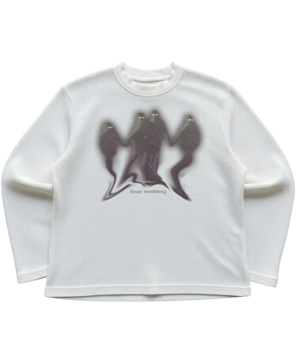 Off-white waffle knit oversized full-sleeve Front Design