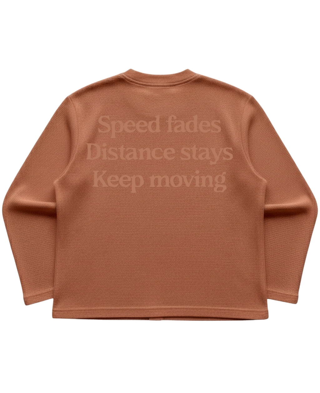 Brown waffle knit oversized full-sleeve Back Design