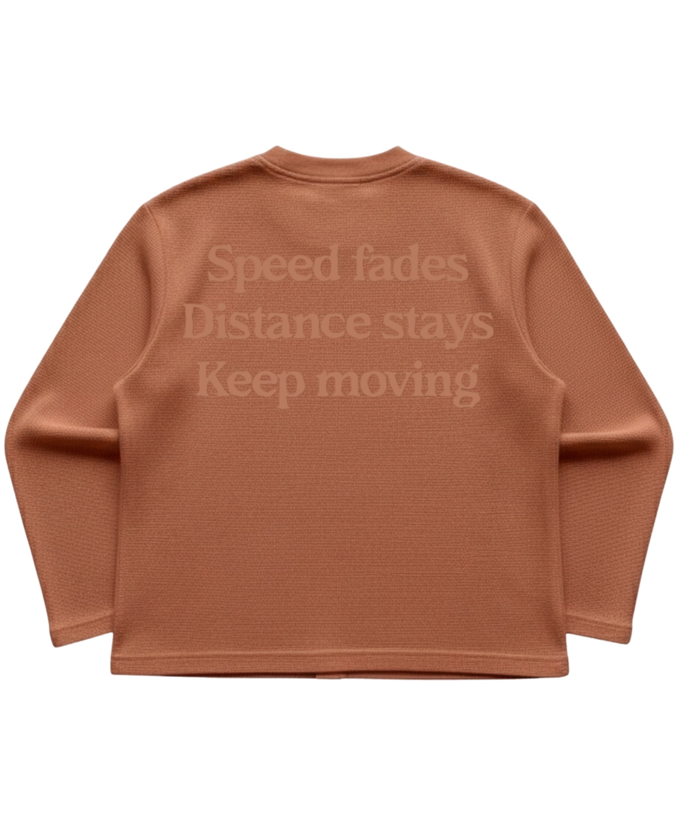 Brown waffle knit oversized full-sleeve Back Design