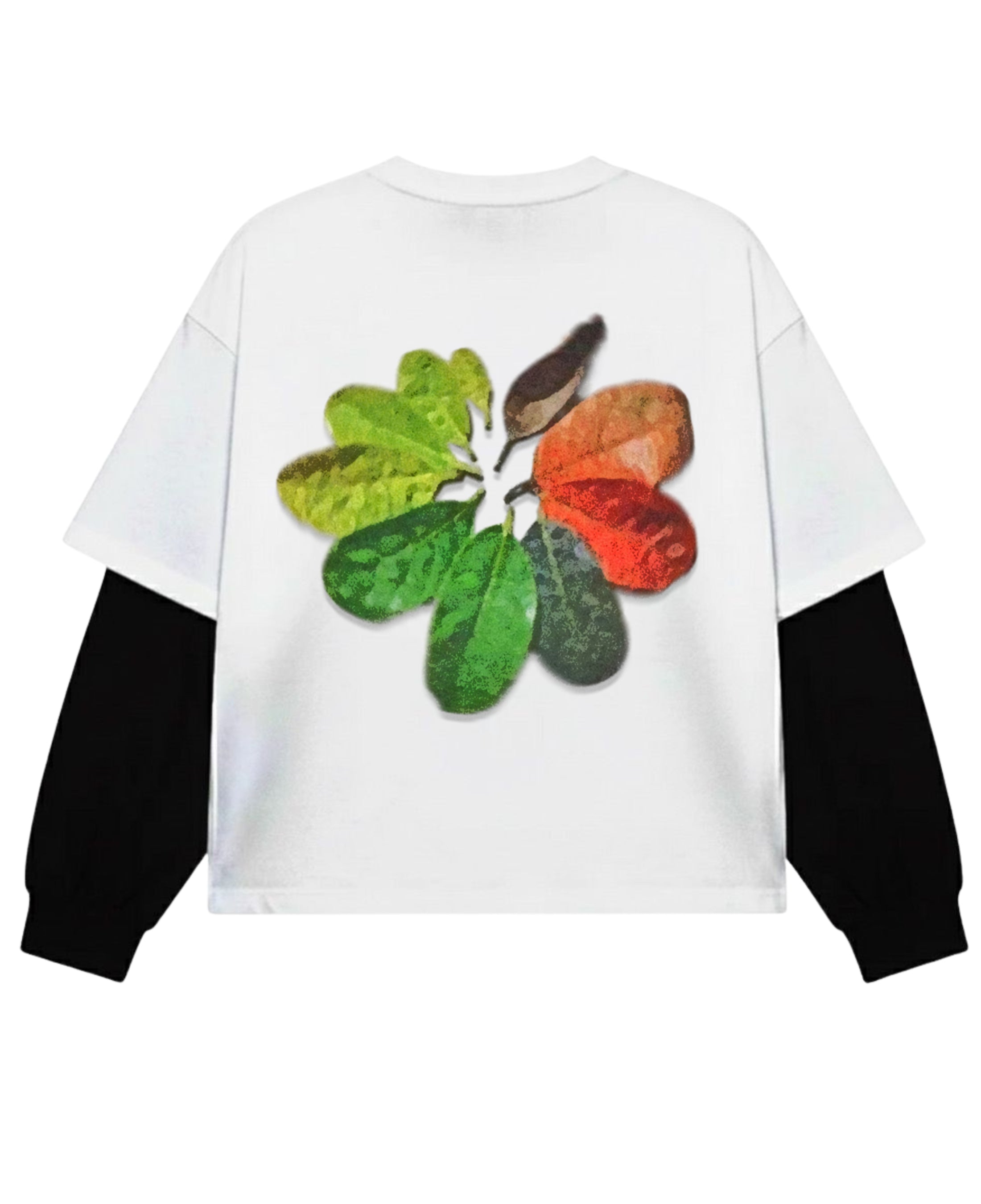 White With Black Sleeve Oversized Tee Back Design