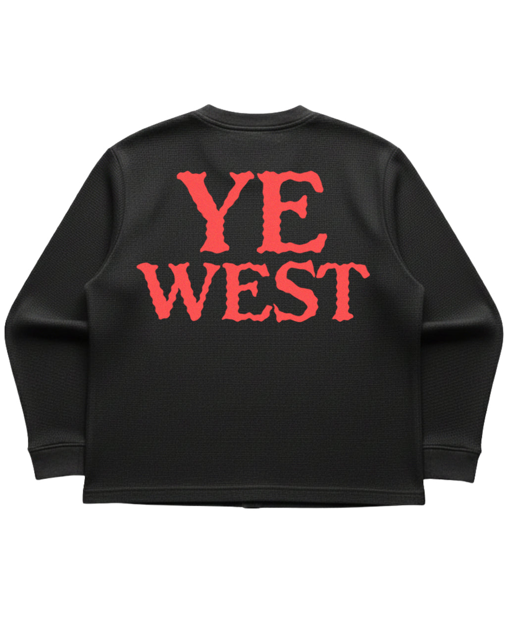 Black waffle knit oversized full-sleeve Back Design