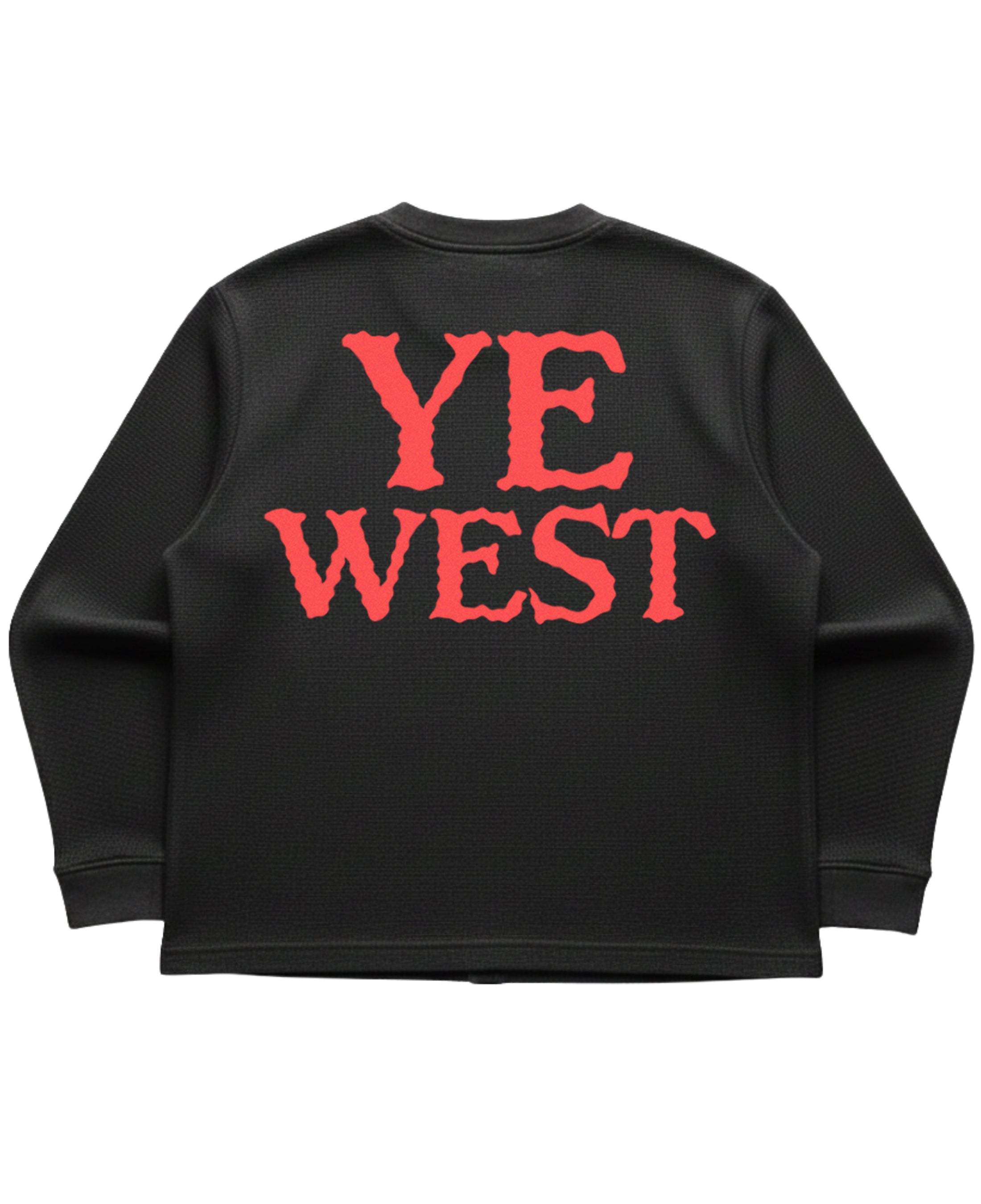 Black waffle knit oversized full-sleeve Back Design