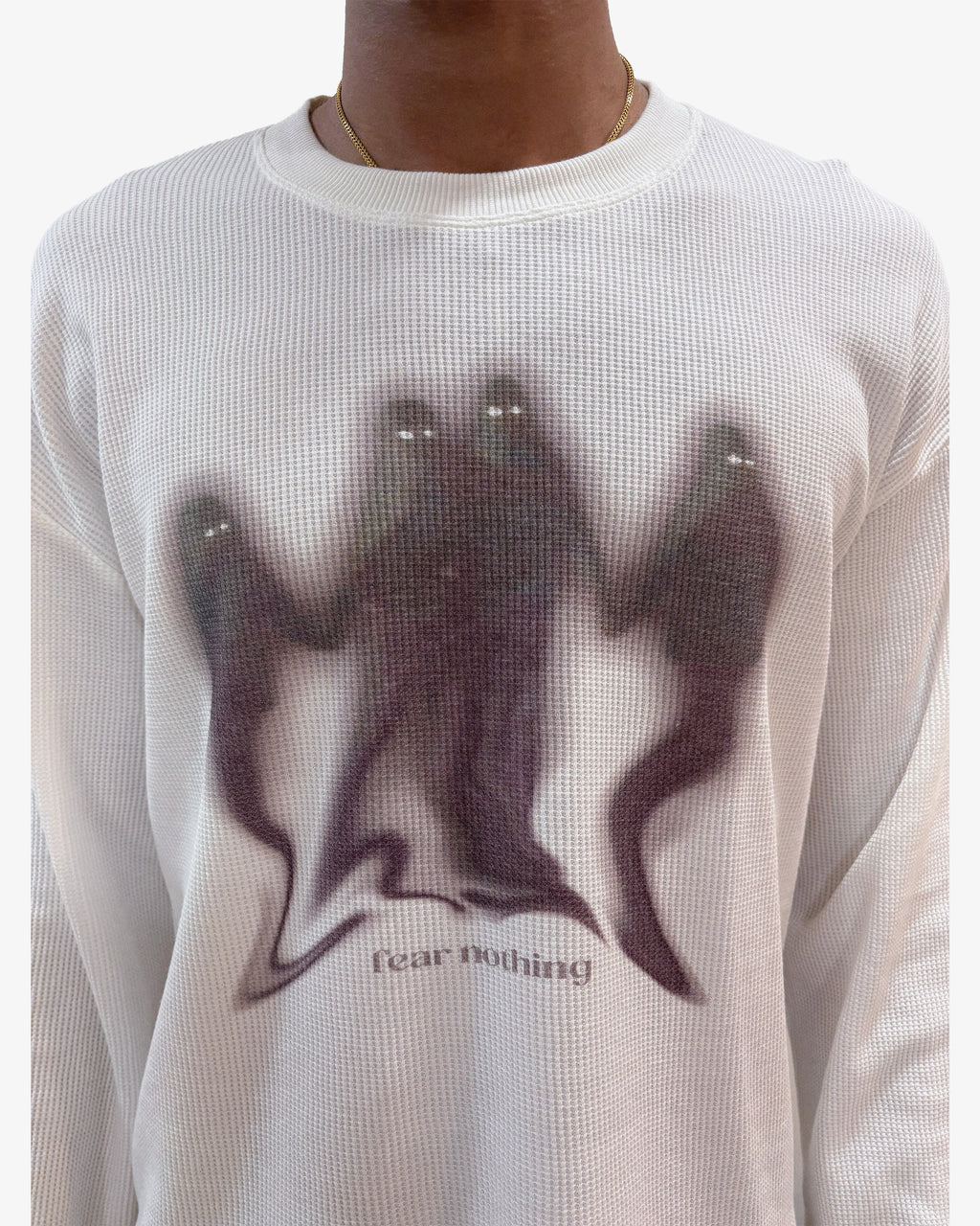 Fear nothing Waffle Knit Oversized T-shirt